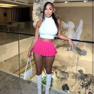 Mini Pleated Skirts Sexy Club Y2k High waist Stretchy Tennis Skater A-line Skirt